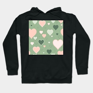 Cascade of Hearts in Pink, Cream and Green Hoodie